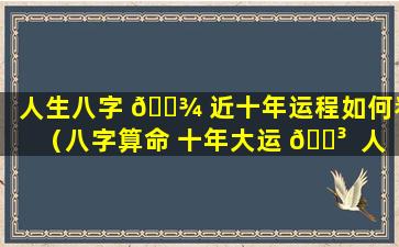 人生八字 🌾 近十年运程如何看（八字算命 十年大运 🐳  人生起伏图）